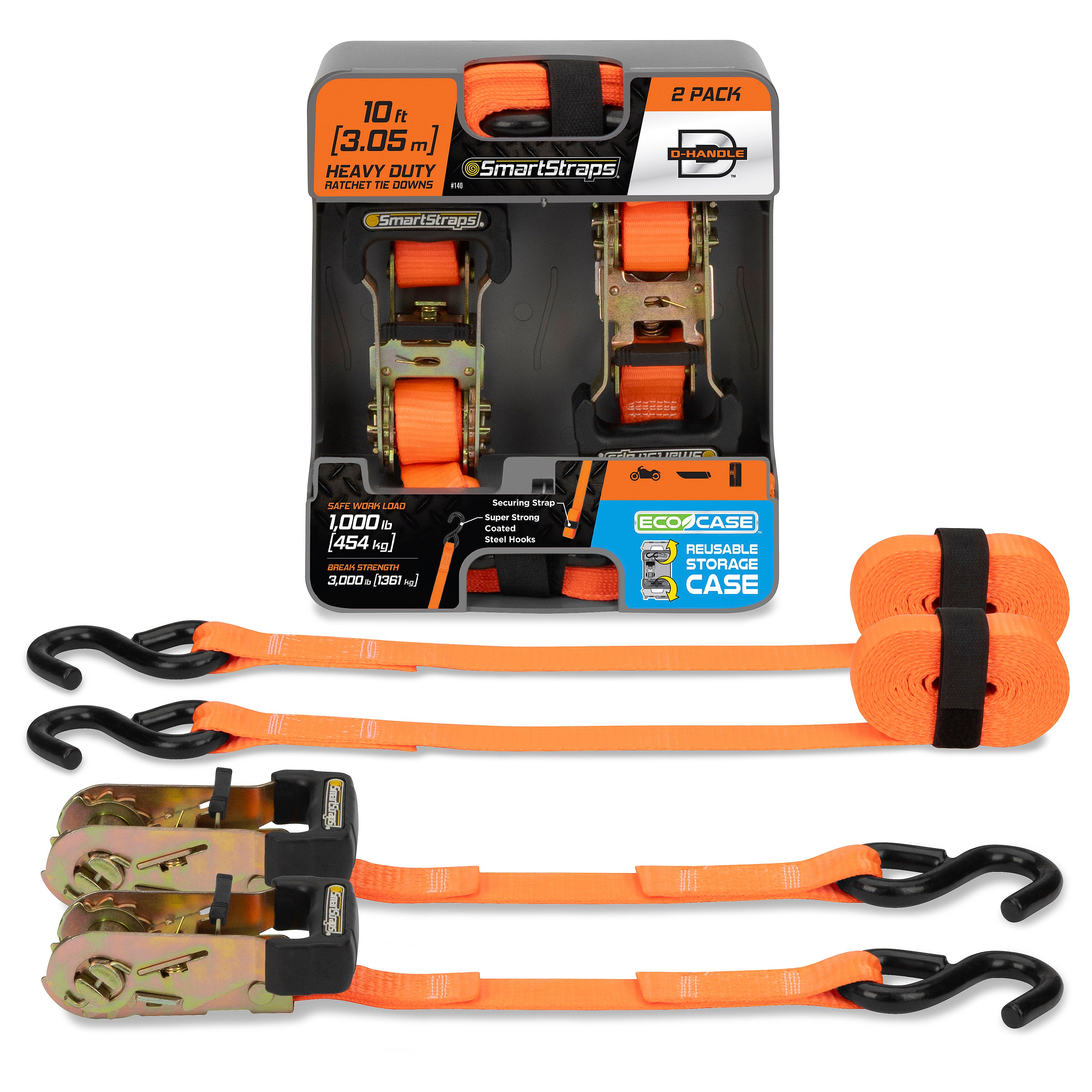 3000 lb Padded D-Handle Ratchet Tie Down